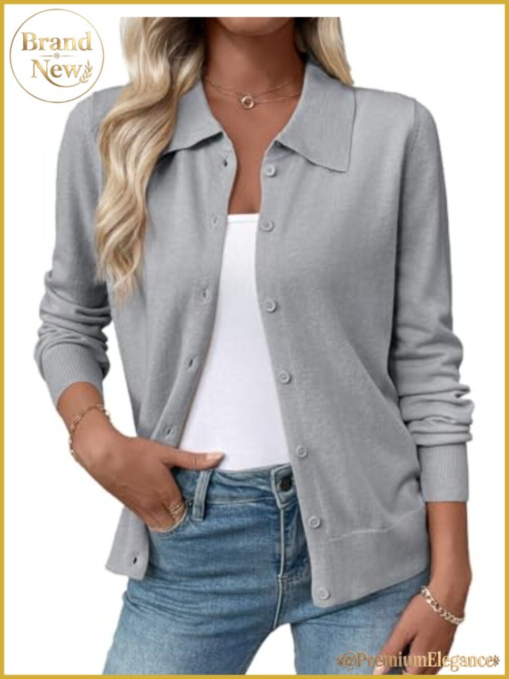 Wool Blend Button Down Cardigan Sweater Lightweight Fall Layering Women's